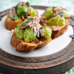 Brussels Sprouts with Hazelnuts, Potatoes and Ham