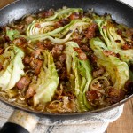 Cabbage braised with shallots and Pancetta