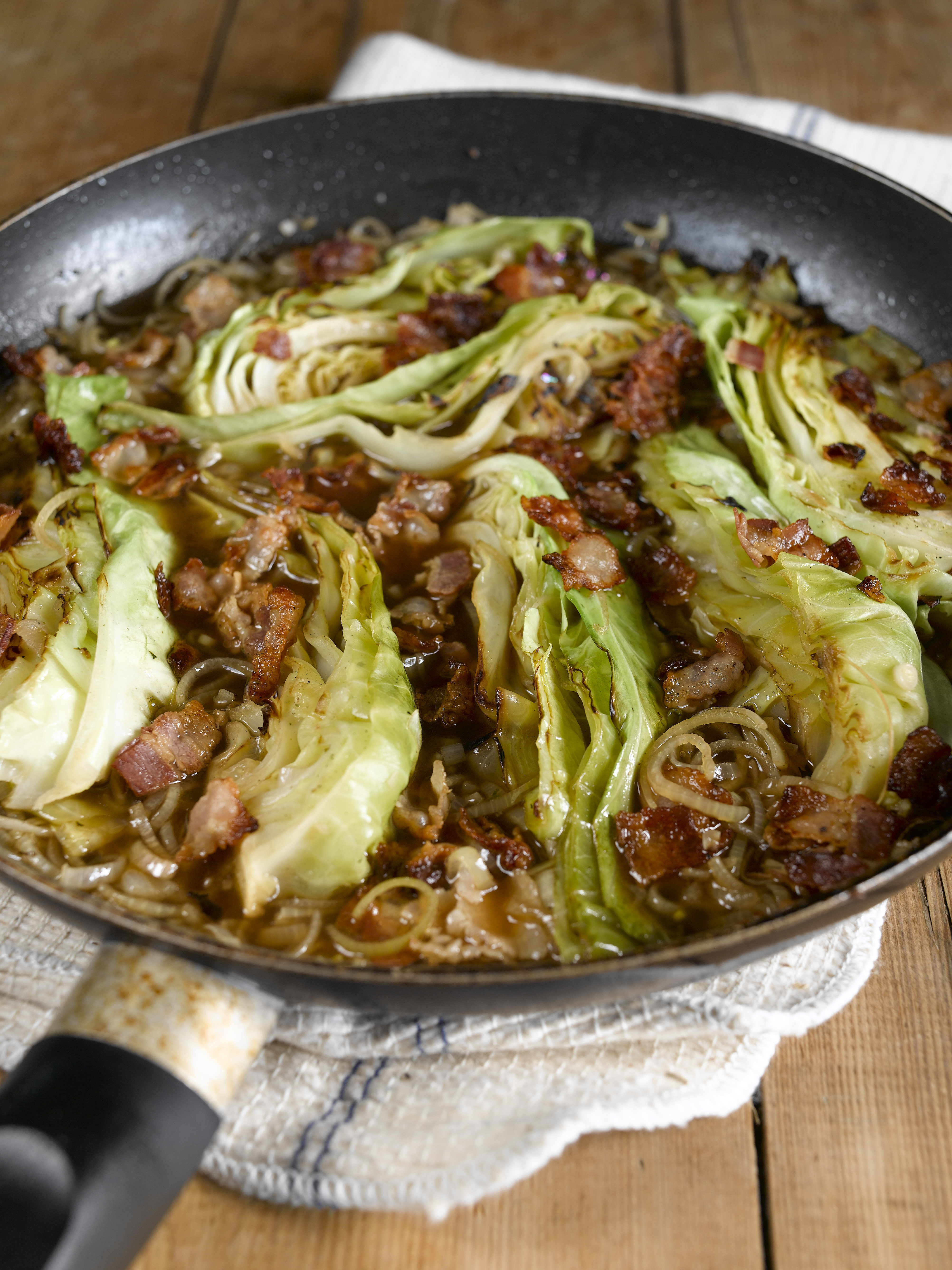 Cabbage braised with shallots and pancetta 3 Love Your Greens