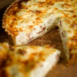 Cauliflower cheese and smoked bacon tart