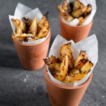 Roast swede wedges with parmesan